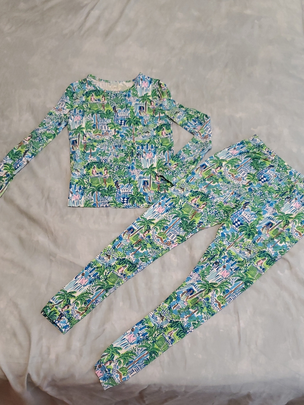 Lilly Pulitzer Sammy Tropical Print Kids Pajama Set Size 12
